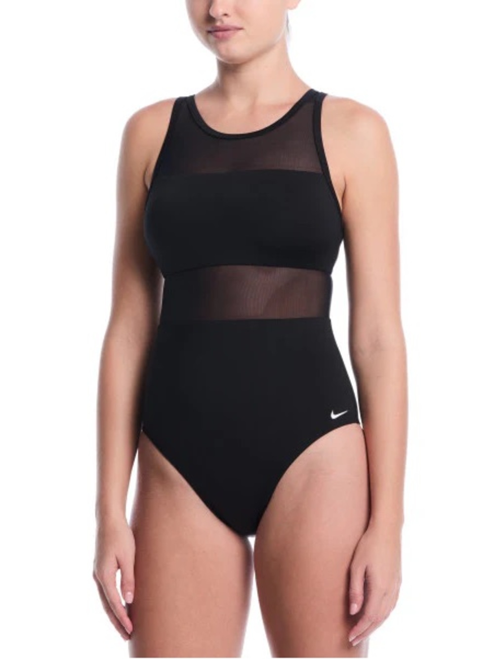 Nike Women's Black Mesh One-Piece Swimsuit